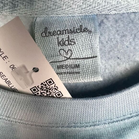 dreamsicle Kids Sweatshirt Tie Dye Miami Beach Logo Blue White Aqua Kids Medium - Picture 8 of 11